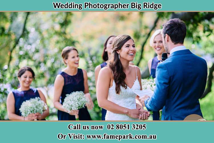 Photo of the Groom testifying love to the Bride Big Ridge NSW 2330