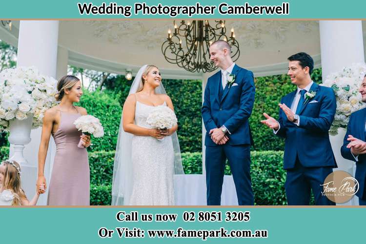 Photo of the Groom and the Bride with the entourage Camberwell NSW 2330