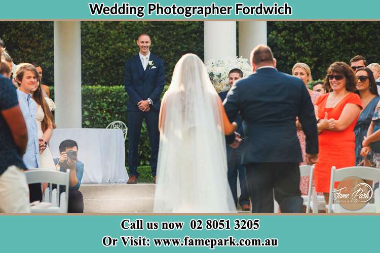 Photo of the Bride with her father walking the aisle Fordwich NSW 2330