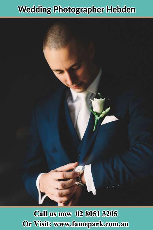 Photo of the Groom checking the time Hebden NSW 2330