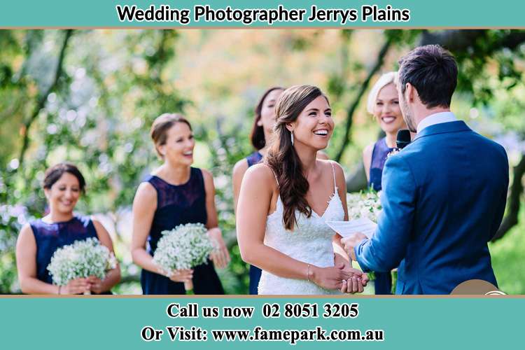 Photo of the Groom testifying love to the Bride Jerrys Plains NSW 2330