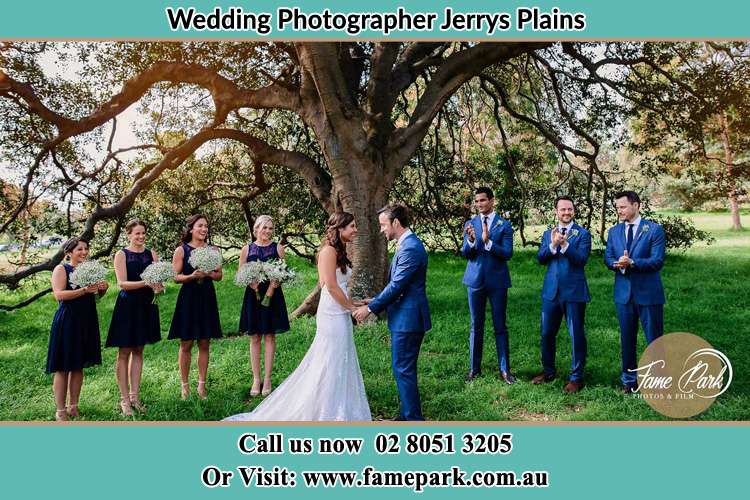 Photo of the Groom and the Bride with the entourage Jerrys Plains NSW 2330