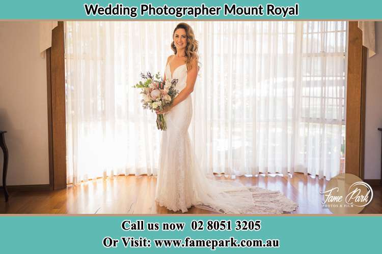 Photo of the Bride holding flower bouquet Mount Royal NSW 2330