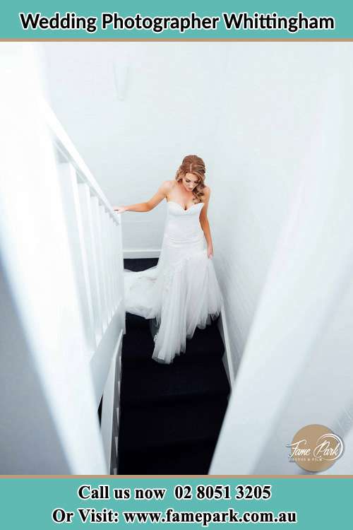 Photo of the Bride going down the stair Whittingham NSW 2330